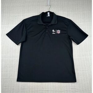 NFL Zebra Technologies Black Performance Polo Shirt Men’s Large Short Sleeve